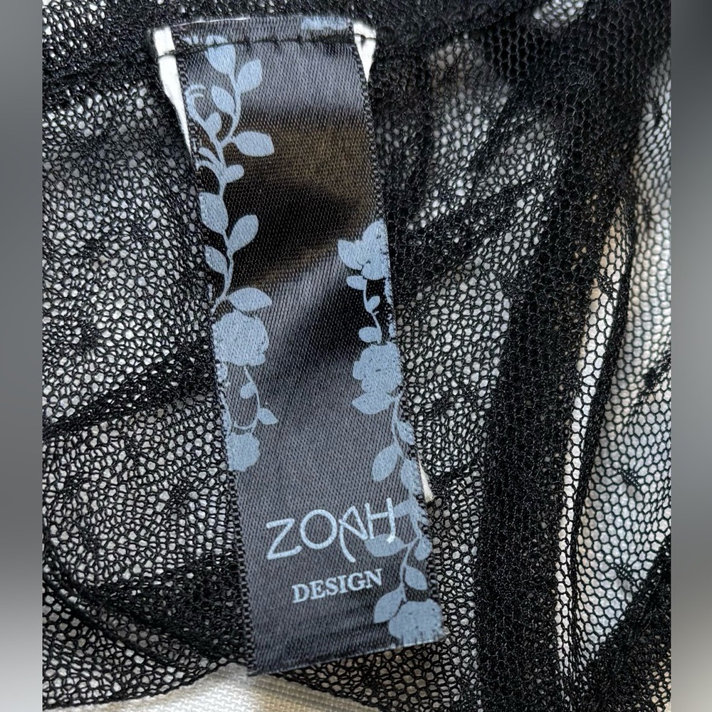 Zoah Design Women's Size XXS Elegant  & Sexy Black Sheer Net Feminine Lace Tunic - Picture 5 of 6